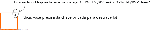 Diagrama mostrando uma trava simples colocada sobre uma saída de transação.