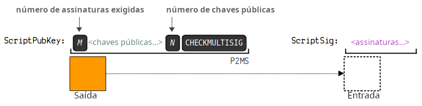 Diagrama mostrando a estrutura de um P2MS.
